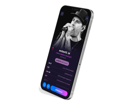 Mockup mobile do iGig, cliente da Luby do segmento de entretenimento.