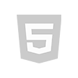 Logo da tecnologia HTML, utilizada no desenvolvimento de projetos da Luby.