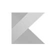 Logo da tecnologia Kotlin, utilizada no desenvolvimento de projetos da Luby.