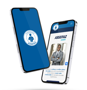 Mockup mobile Outsourcing da Assefaz, cliente da Luby do segmento de saúde.