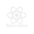 Logo da tecnologia React Native, utilizada no desenvolvimento de projetos da Luby.