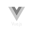 Logo da tecnologia Vue, utilizada no desenvolvimento de projetos da Luby.