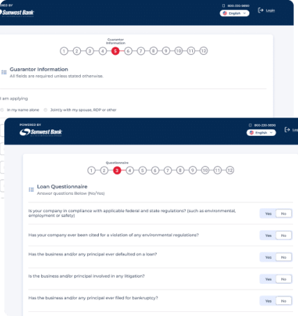 Projeto Loans do Sunwest Bank, cliente da Luby do segmento financeiro.