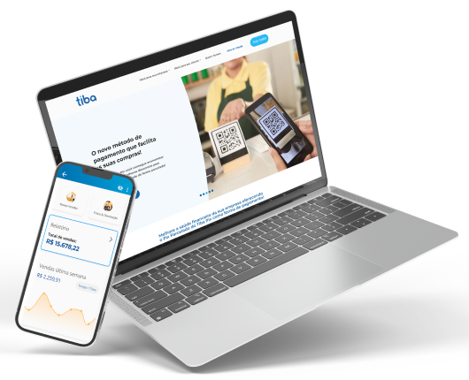 computador e celular com case tiba