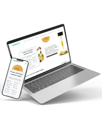 Mockup do case da Cannect, cliente da Luby do segmento de varejo.