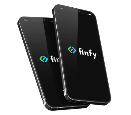 Mockup mobile da Finfy, cliente e spin-off da Luby do segmento financeiro.