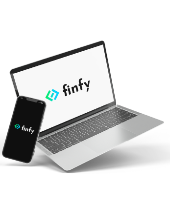 Mockup da Finfy, cliente e spin-off da Luby do segmento financeiro.