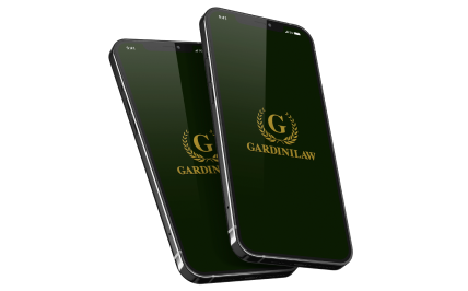 Mockup mobile da Gardini Law, cliente da Luby do segmento jurídico.