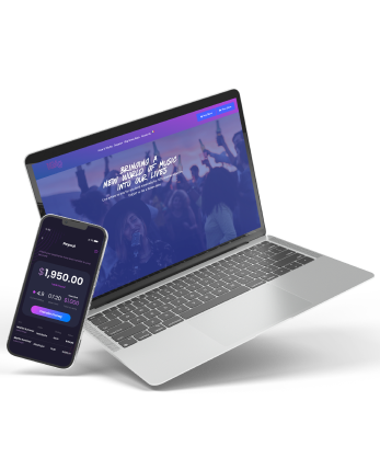 Mockup do iGig, cliente da Luby do segmento de entretenimento.