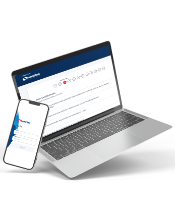 Mockup do Sunwest Bank, cliente da Luby do segmento financeiro.