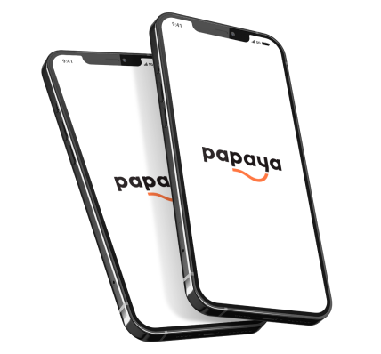 Mockup mobile do Papaya, cliente da Luby do segmento financeiro.