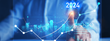 Gráfico que simboliza o setor financeiro em 2024.