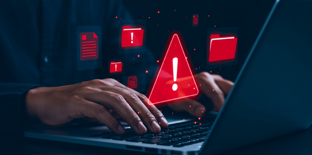 Ícone de atenção, simbolizando os erros na tokenização de ativos, tema do artigo da Luby.