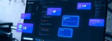 Imagem que mostra a tela de um computador, representando a IA no desenvolvimento back-end.